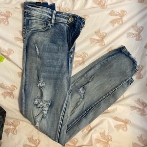 Stretchy tight/fitted washed hokey jeans by Elite